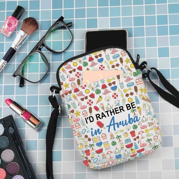 Aruba Lover Gift I'd Rather Be in Aruba Makeup Bag Aruba Trip Cosmetic Bag Aruba - Picture 7 of 7